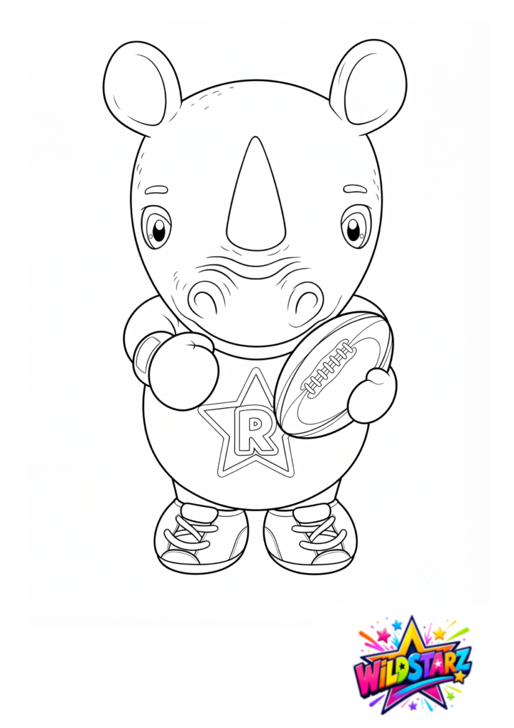 Rokko Rhino with Rugby Ball